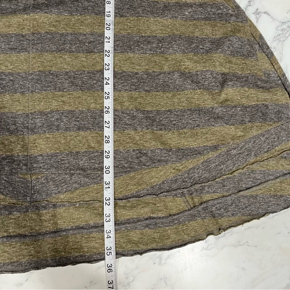 We the Free striped oversized tunic shirt army green gray raw hem size small - Picture 7 of 9